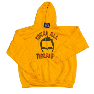 Brisco Brands Gildan You’re All Terrible Bob Burgers Yellow Hoodie Men Size L